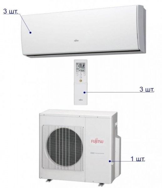 Fujitsu AOYG24LAT3/ASYG09LUCA*3шт / Кондиционеры