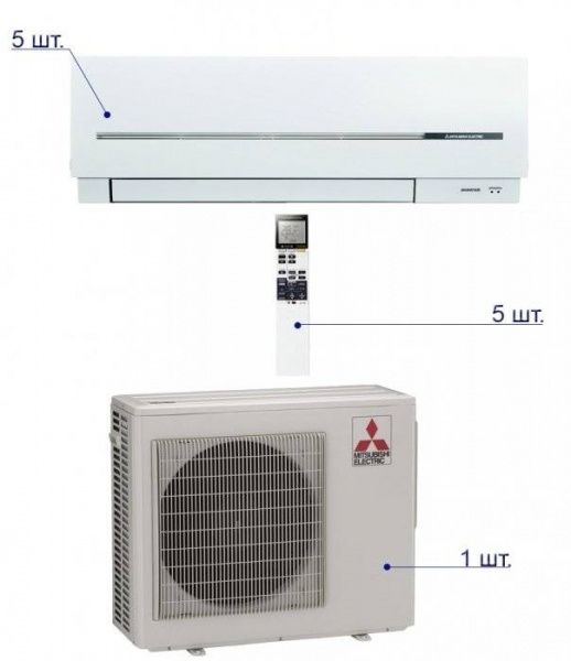 Mitsubishi Electric MXZ-5D102 VA/MSZ-SF25VE*5шт / Кондиционеры